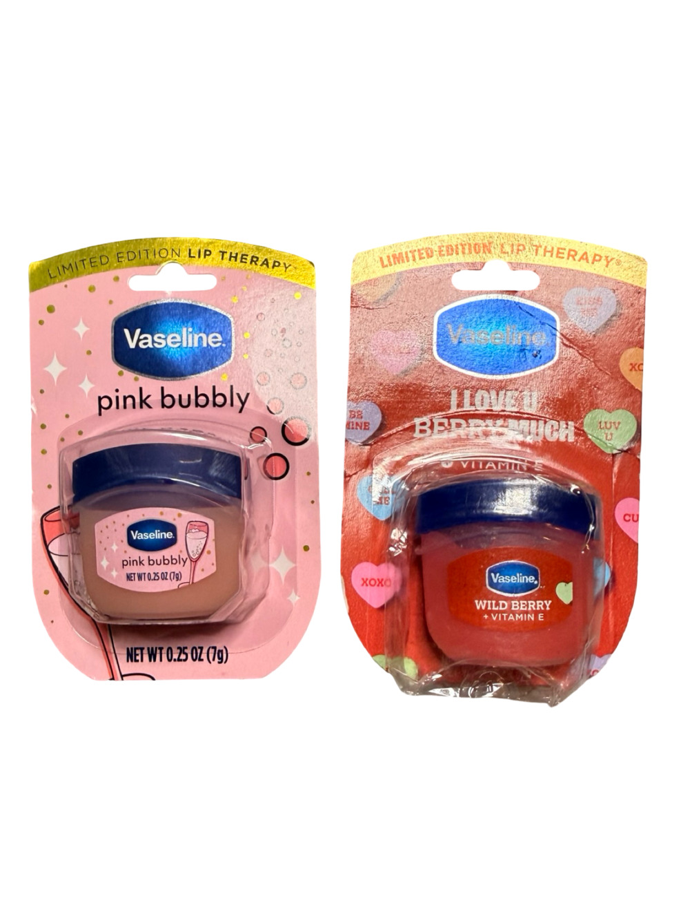 Vaseline Limited Edition Lip Therapy Lip Balm Set (Pink Bubbly and Wild Berry)